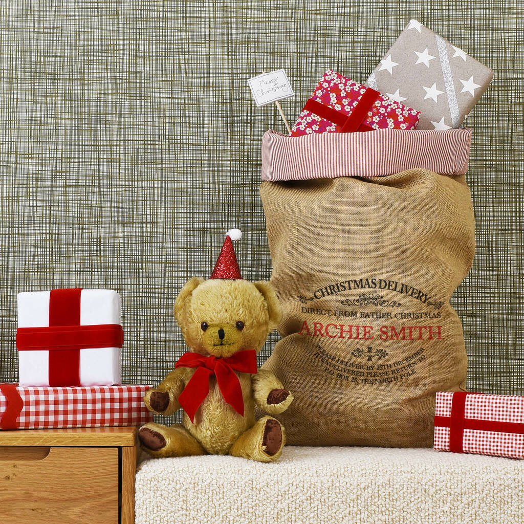 Personalised Ampleforth Christmas Sack With Piping Top