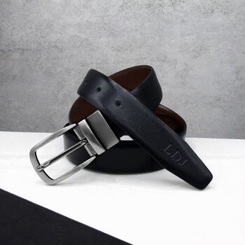 Personalised Special Date Men's Leather Reversible Belt, 2 of 7