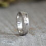 Millgrain Platinum Wedding Band With Hammered Effect, thumbnail 3 of 5