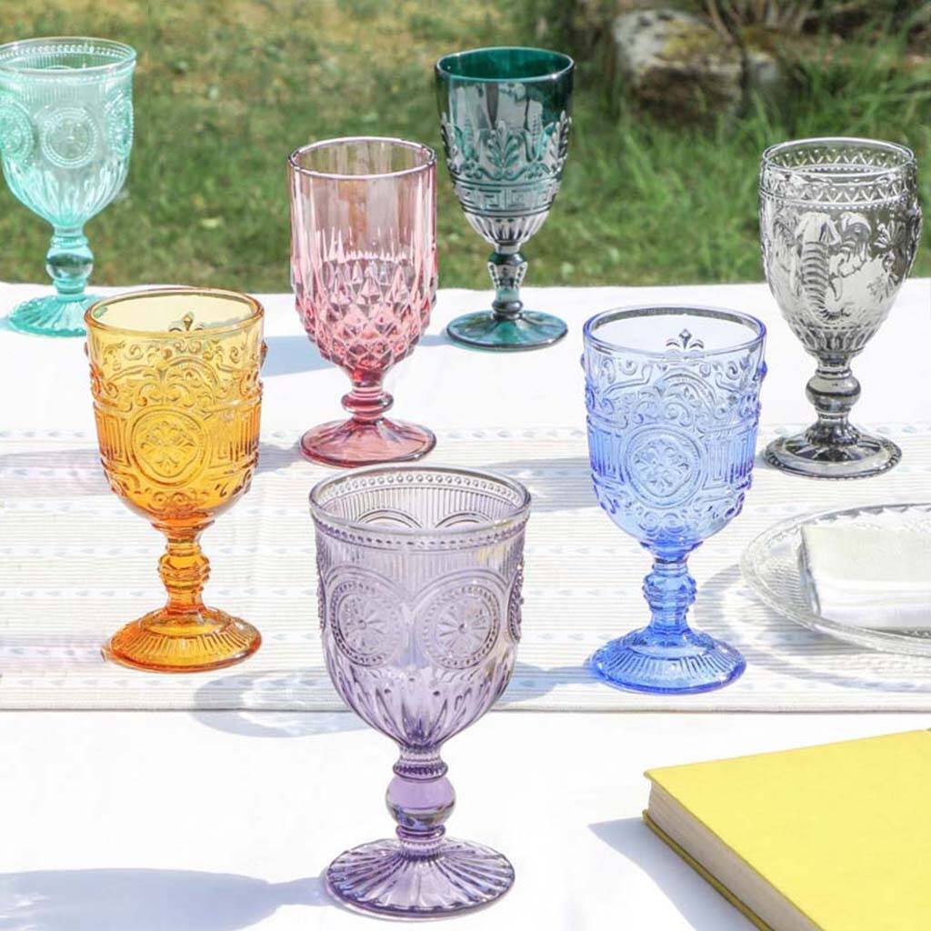 Vintage coloured wine glasses Clearance