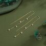 Sterling Silver Cz Cascade Drop U Threader Earrings, thumbnail 7 of 11