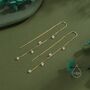 Cz Cascade Drop U Threader Earrings, thumbnail 7 of 10