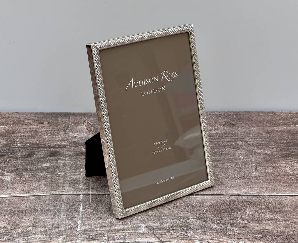 Addison Ross Silver Plated Spotty Patterned Photo Frame, 1 of 3