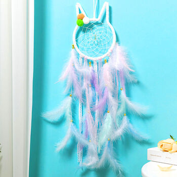 Wall Hanging Room Decoration Pastel Bunny Dream Catcher, 2 of 5