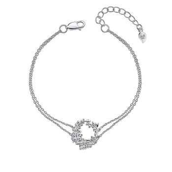 Sterling Silver Floral Bloom Layered Bracelet, 2 of 6