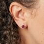 Sterling Silver July Birthstone Stud Earrings – 7mm, thumbnail 2 of 9
