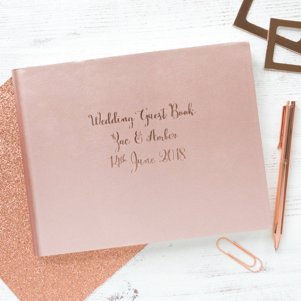 Personalised Rose Gold Wedding Guest Book  By Be Golden 