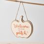 'Welcome To Our Patch' Cream Hanging Decoration, thumbnail 1 of 1