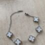 Silver Charm Clover Bracelet, thumbnail 4 of 5