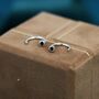 2mm Black Diamond Cz Huggie Hoop Earrings, thumbnail 1 of 12
