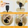 Round Handmade Rattan Bedside Table Lamp, thumbnail 6 of 9