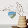 Castle Beach Wooden Hanging Heart, Collage Art Of Cornwall, thumbnail 2 of 2