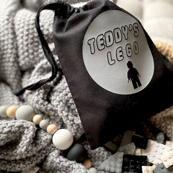 Personalised Building Blocks Toy Storage Bag, 6 of 9