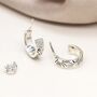 Sterling Silver Sunbeam Hoop Earrings, thumbnail 3 of 5