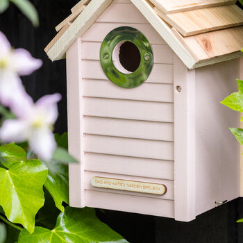 Personalised Wooden Garden Bird Nest Box, 2 of 12