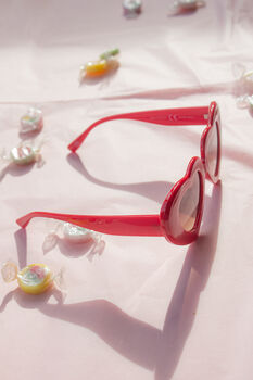 Red Chunky Oversized Heart Sunglasses, 6 of 6