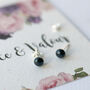 Black Freshwater Pearl Sterling Silver Stud Earrings, thumbnail 3 of 10