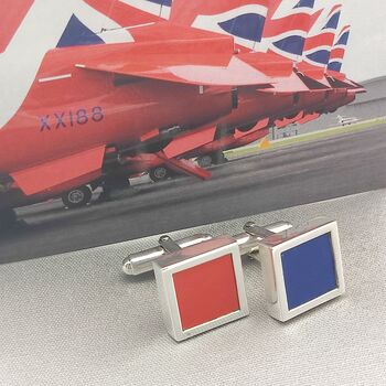 Red Arrows Cufflinks | Upcycled Rudder | Aviation Gift, 8 of 8