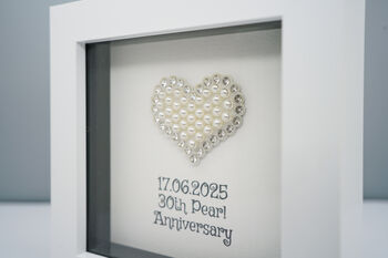 Personalised 30th Pearl Anniversary Heart Frame Gift, 4 of 5