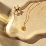 Natural Stone And Freshwater Pearl Drop Earring In Gold, thumbnail 2 of 3