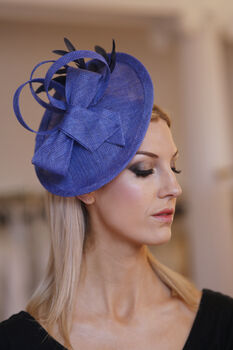 Navy Disk Hat Fascinator 'Lydia', 3 of 8