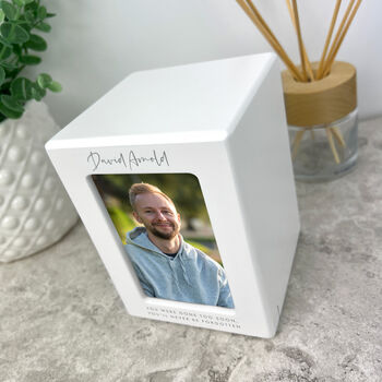 Personalised Cremation Urn For Ashes Portrait 510ml, 3 of 10
