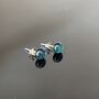 Green Sparkly Fused Glass Sterling Silver Stud Earrings, thumbnail 6 of 9