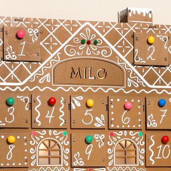 Personalised Fill Your Own Colour Pop Gingerbread House LED Advent Calendar, 7 of 11