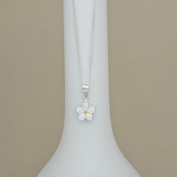 Personalised Sterling Silver White Flower Necklace, 4 of 5