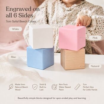 Personalised Birth Flower New Baby Gift Keepsake Block, 5 of 12