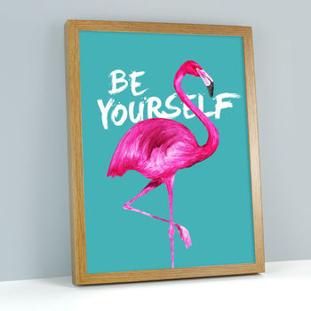 Be Yourself Flamingo Print, 3 of 7