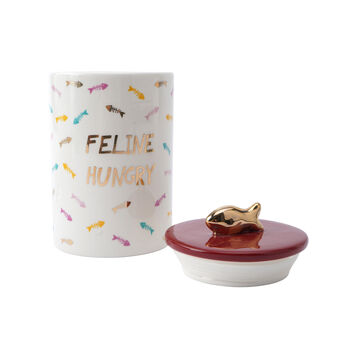 Cool Cat 'Feline Hungry' Ceramic Treat Jar, 3 of 4