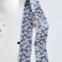 Blue Floral Thin Neck And Hair Tie Scarf, thumbnail 3 of 10