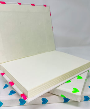 Handmade Block Print Pink Notebook, 3 of 6