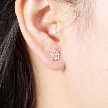 Sailor Stud Earrings 925 Sterling Silver, 5 of 8