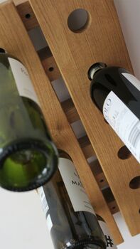 Solid Oak Wall Mounted Wine Rack Bespoke Sizes, 2 of 11
