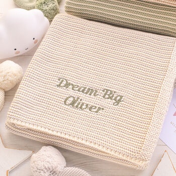 Unisex Mini Stripe Cotton Baby Blanket – Knitted, 5 of 12