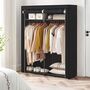 Collapsible Fabric Wardrobe With Rails Clothes Storage, thumbnail 3 of 12