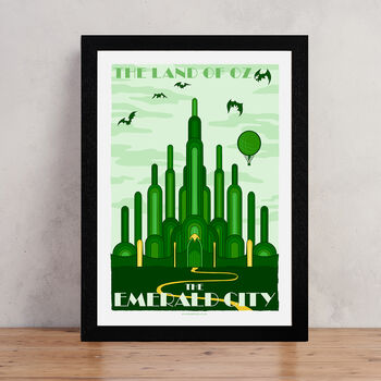 Emerald City Vintage Style Travel Poster, 2 of 3