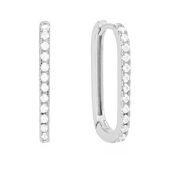 Large Crystal U Hoop Earrings, 2 of 4