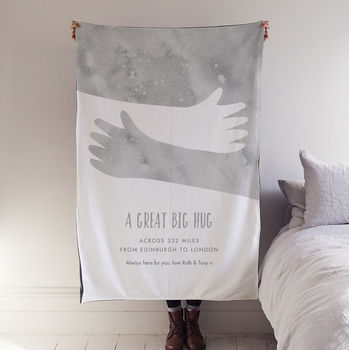 Hugging Arms Across The Miles Personalised Blanket, 4 of 7