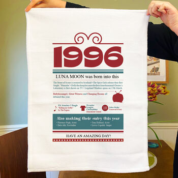 Personalised 30th Birthday Gift Microfibre Tea Towel, 6 of 9
