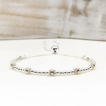 50th Birthday 9ct Gold And Silver Milestone Bracelet, 6 of 11