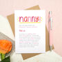 Personalised Nanny Definition Card, thumbnail 4 of 9