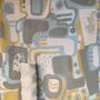Cubist Jigsaw Wallpaper Powder Blue / Ochre, thumbnail 6 of 7