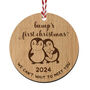 Bump's First Christmas Wooden Penguin Decoration, thumbnail 2 of 6