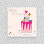 Happy Birthday Card Pink Cake Card For Her, thumbnail 1 of 3