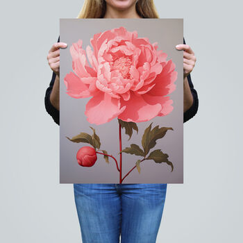 Pink Peony Floral Simple Classy Wall Art Print, 2 of 6