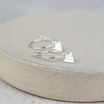 Sterling Silver Arrow Charm Hoops, 3 of 4