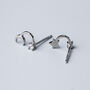 Sterling Silver Asymmetrical Moon And Star Stud Earrings, thumbnail 5 of 7